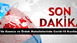 Afşin’de Esence ve Ördek Mahallelerinde Covid-19 Kısıtlaması!