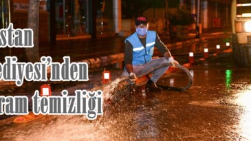 Elbistan Belediyesi’nden Bayram temizliği.