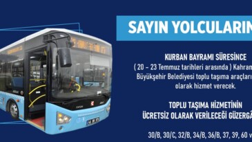 Büyükşehir Otobüsleri Bayramda Ücretsiz!