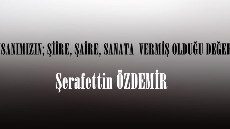 İNSANIMIZIN; ŞİİRE, ŞAİRE, SANATA VERMİŞ OLDUĞU DEĞER!..
