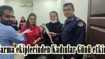 Jandarma ekiplerinden Kadınlar Günü etkinliği.
