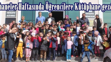 Kütüphaneler Haftasında Öğrencilere Kütüphane gezdirildi.