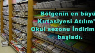 Bölgenin en büyük Kırtasiyesi Atılım’da  Okul sezonu İndirimlerle başladı.