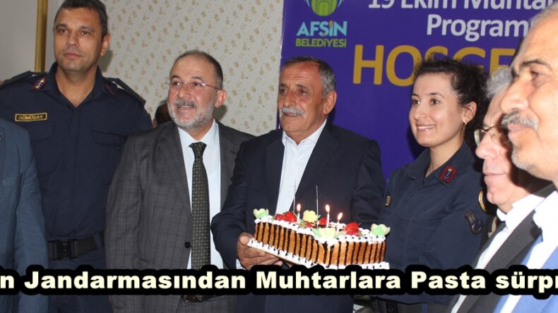 Afşin Jandarmasından Muhtarlara Pasta sürprizi.