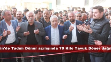 Afşin’de Tadım Döner açılışında 70 Kilo Tavuk Döner dağıtıldı.