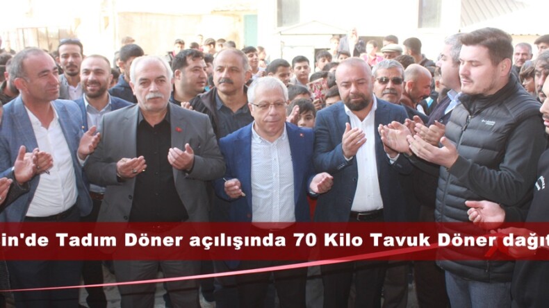 Afşin’de Tadım Döner açılışında 70 Kilo Tavuk Döner dağıtıldı.
