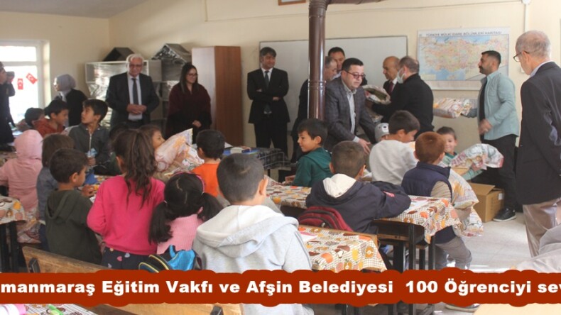 Kahramanmaraş Eğitim Vakfı ve Afşin Belediyesi 100 Öğrenciyi sevindirdi.