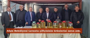 Afşin Belediyesi Lavanta çiftçisinin ürünlerini satın aldı.