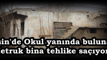 Afşin’de Okul yanında bulunan Metruk bina tehlike saçıyor.