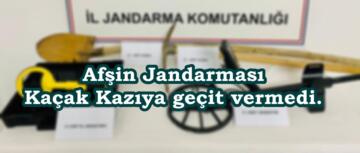 Afşin Jandarması Kaçak Kazıya geçit vermedi.