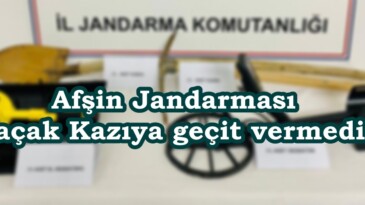 Afşin Jandarması Kaçak Kazıya geçit vermedi.