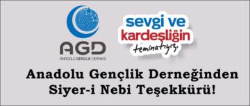 Anadolu Gençlik Derneğinden Siyer-i Nebi Teşekkürü!