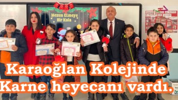 Karaoğlan Kolejinde Karne heyecanı vardı.