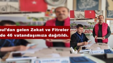 İstanbul’dan gelen Zekat ve Fitreler Afşin’de 46 vatandaşımıza dağıtıldı.