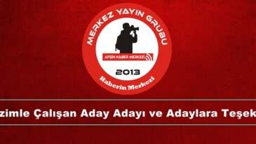 Bizimle çalışan Aday Adayı ve Adaylara Teşekkür!