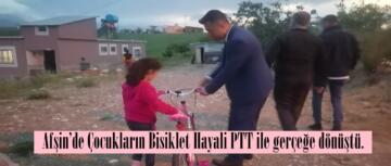 Afşin’de Çocukların Bisiklet Hayali PTT ile gerçeğe dönüştü.