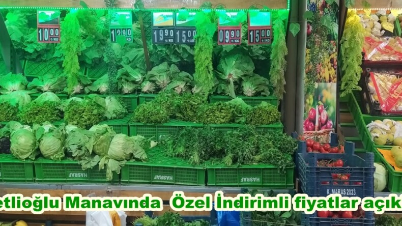 Büğetlioğlu Manavında Özel İndirimli fiyatlar açıklandı.