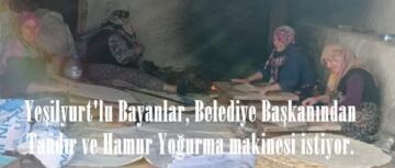 Yeşilyurt’lu Bayanlar, Belediye Başkanından Tandır ve Hamur Yoğurma makinesi istiyor.