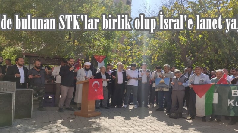 Afşin’de bulunan STK’lar birlik olup İsral’e lanet yağdırdı.