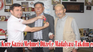 Afşinli Kore Gazisi Mehmet Düzel’e Madalyası Takdim edildi.