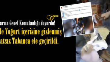 Jandarma Genel Komutanlığı duyurdu! Afşin’de Yoğurt içerisine gizlenmiş Ruhsatsız Tabanca ele geçirildi.