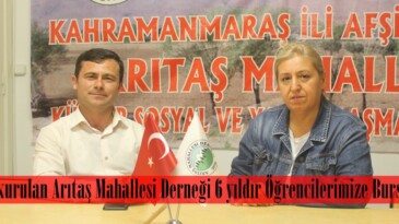 2016’da kurulan Arıtaş Mahallesi Derneği 6 yıldır Öğrencilerimize Burs veriyor.