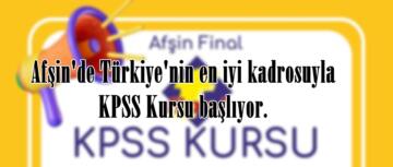Afşin’de Türkiye’nin en iyi kadrosuyla KPSS Kursu başlıyor.