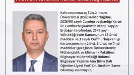 KSÜ,Rektörlüğüne Prof. Dr. İbrahim Taner Okumuş Atandı