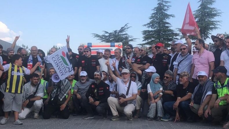 Afşinli bir hemşehrimizin de olduğu Filistin Konvoyu, güçlenerek ilerliyor.