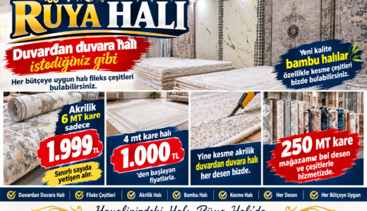 Afşin’in Halı Mağazası RÜYA Halı’da Kampanya!