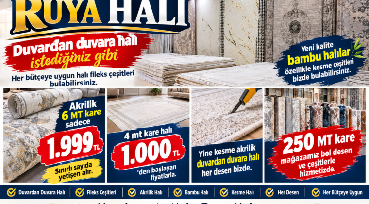 Afşin’in Halı Mağazası RÜYA Halı’da Kampanya!