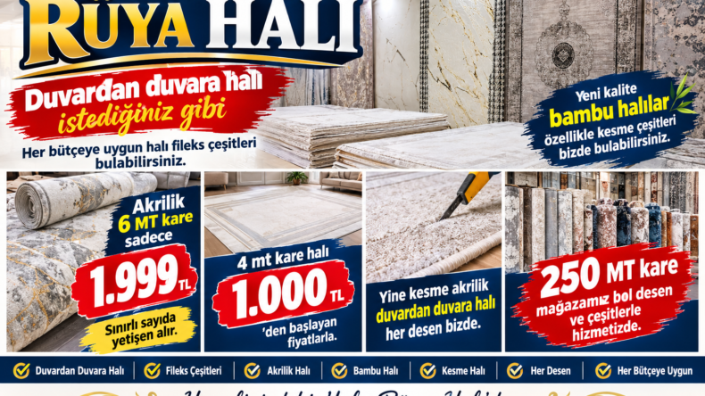 Afşin’in Halı Mağazası RÜYA Halı’da Kampanya!