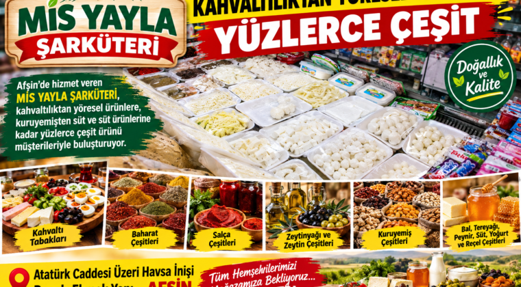MİS YAYLA ŞARKÜTERİ’DE KAHVALTILIKTAN YÖRESEL ÜRÜNLERE YÜZLERCE ÇEŞİT.