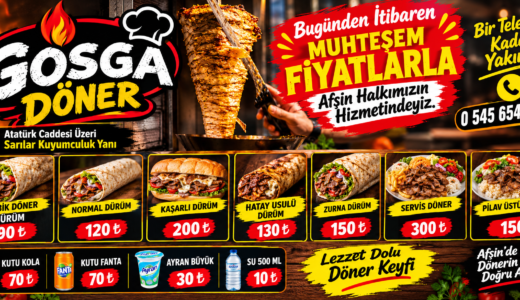 Gosga Döner’de Müşterilerine özel fiyatlar açıklandı!