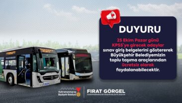 Büyükşehir’den KPSS Adaylarına Ücretsiz Ulaşım.